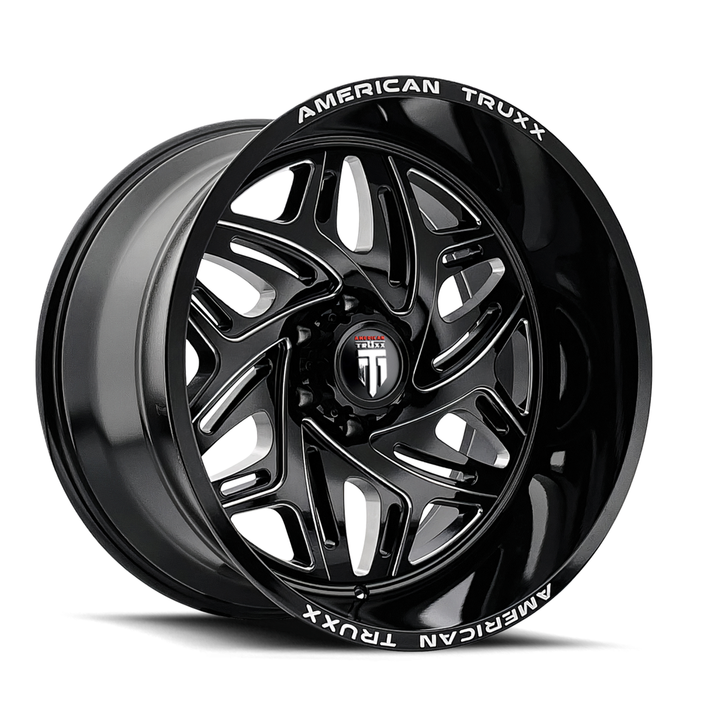 Euphoria AT1914 Black Milled 22X12 Off Road Wheels American Truxx
