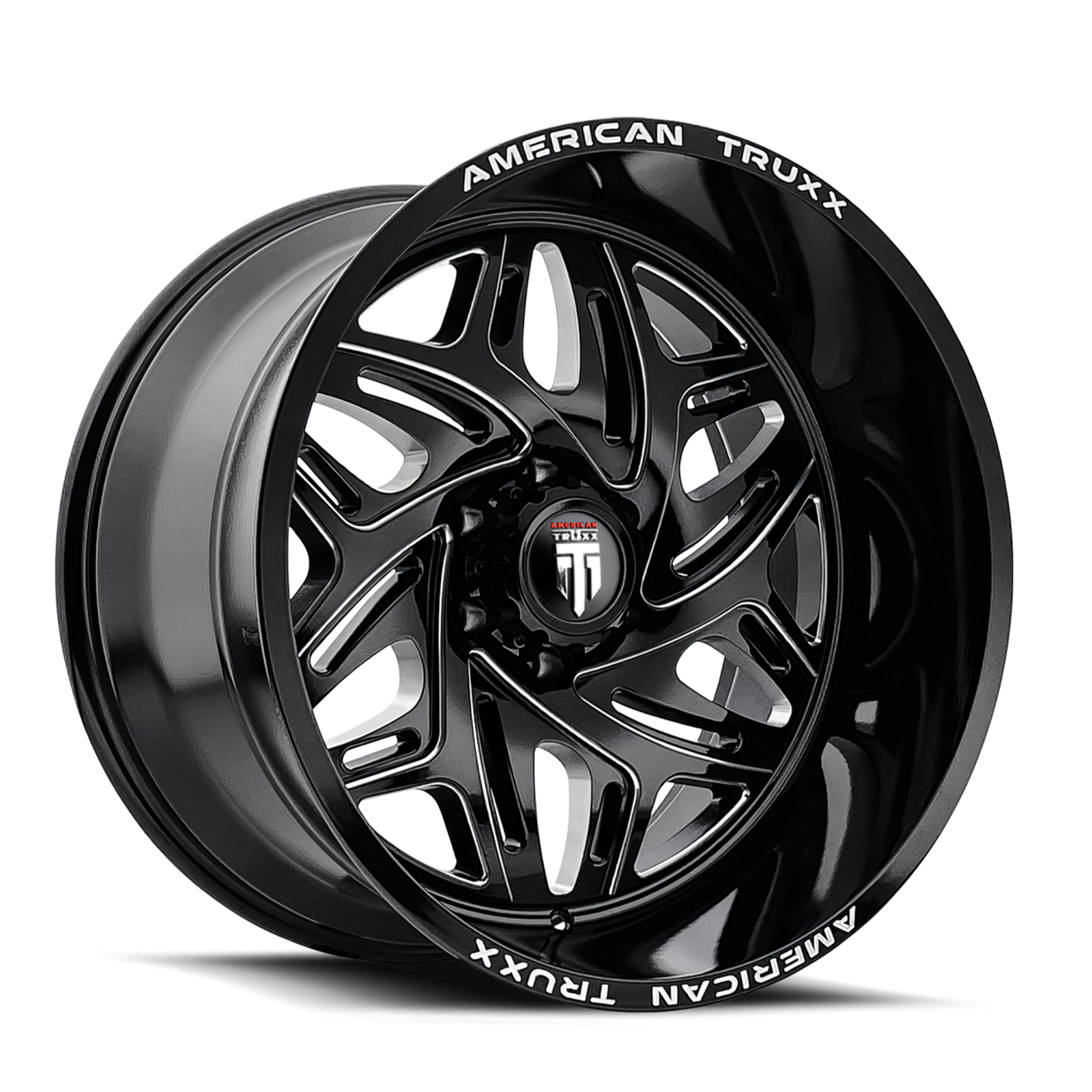 Euphoria AT1914 Black Milled 22X12 Off Road Wheels American Truxx