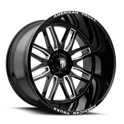 Restless AT1915 Black Milled 20X10 Off Road Wheels American Truxx