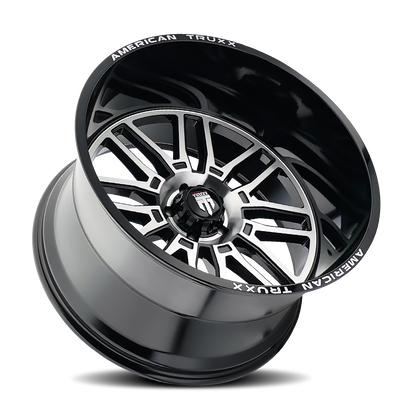 Restless AT1915 Black Machined 22X12 Off Road Wheels American Truxx