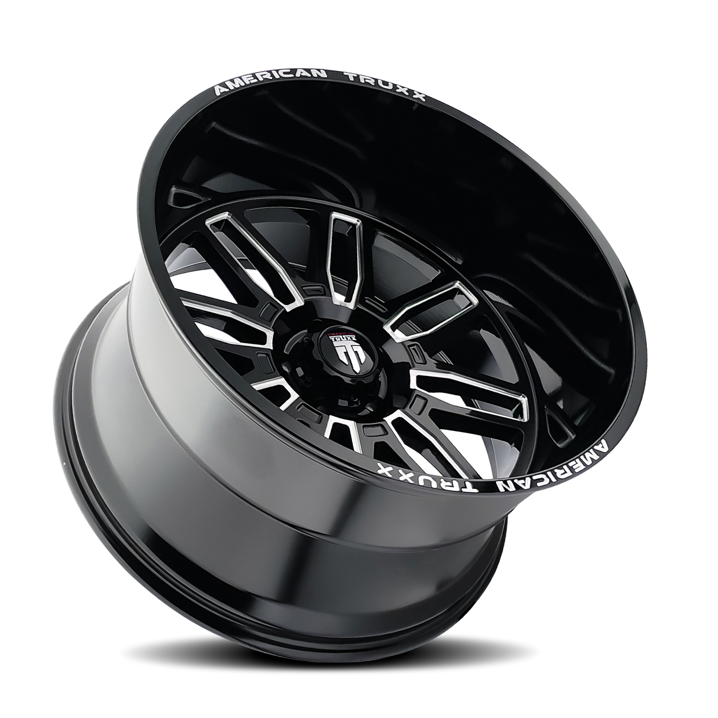 Restless AT1915 Black Milled 22X12 Off Road Wheels American Truxx