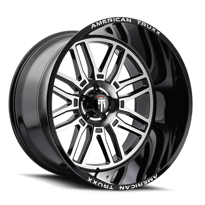 Restless AT1915 Black Machined 24X14 Off Road Wheels American Truxx