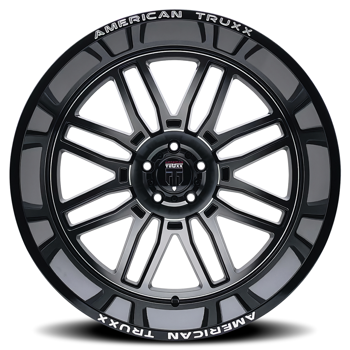 Restless AT1915 Black Machined 24X14 Off Road Wheels American Truxx