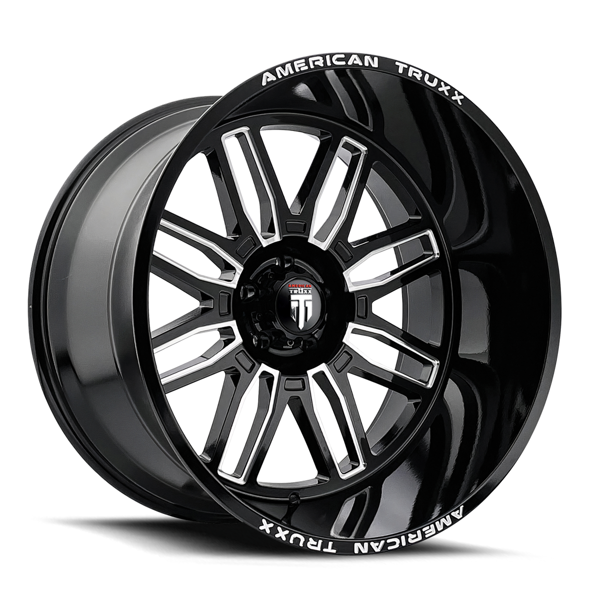 Restless AT1915 Black Milled 24X14 Off Road Wheels American Truxx