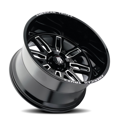 Restless AT1915 Black Milled 24X14 Off Road Wheels American Truxx
