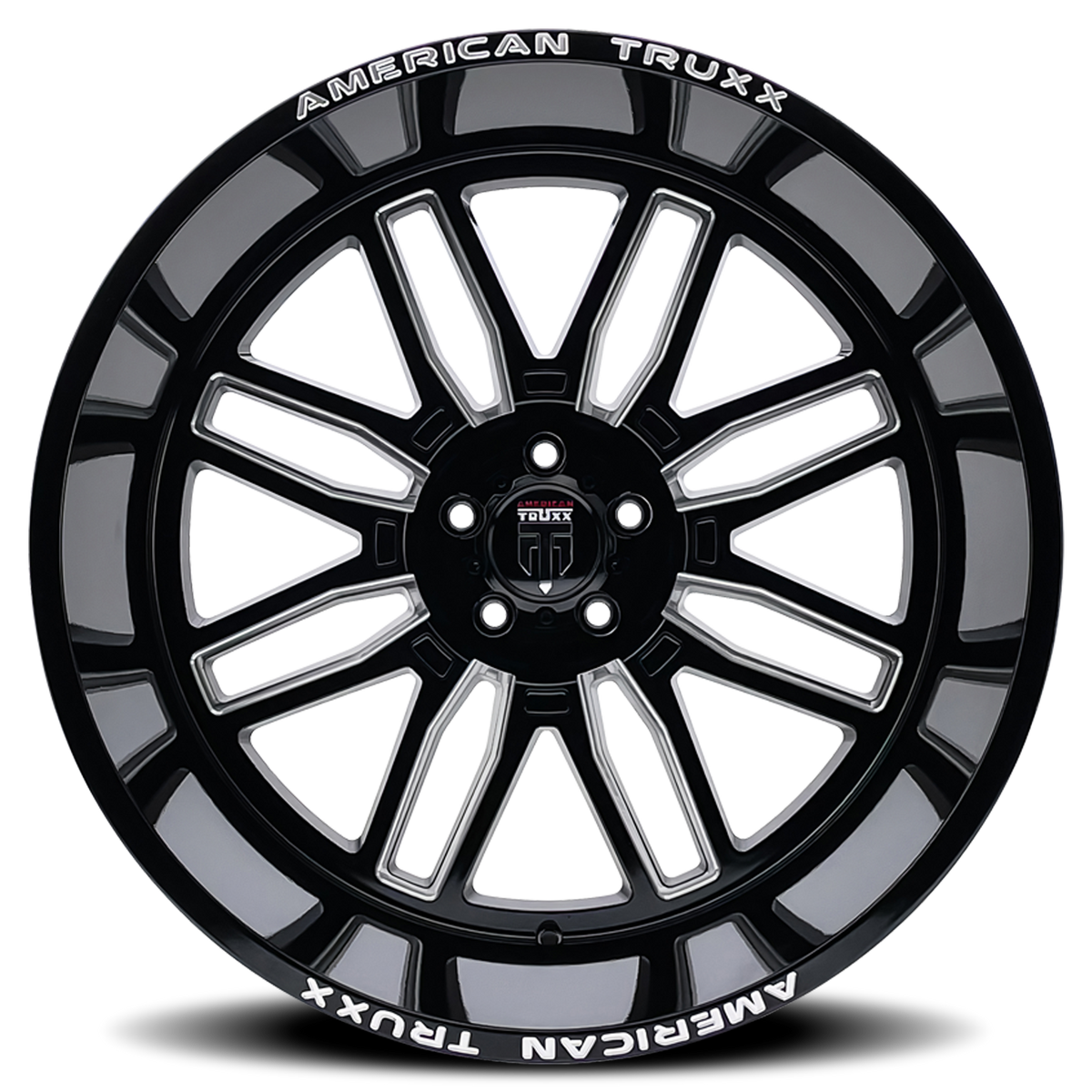 Restless AT1915 Black Milled 24X14 Off Road Wheels American Truxx
