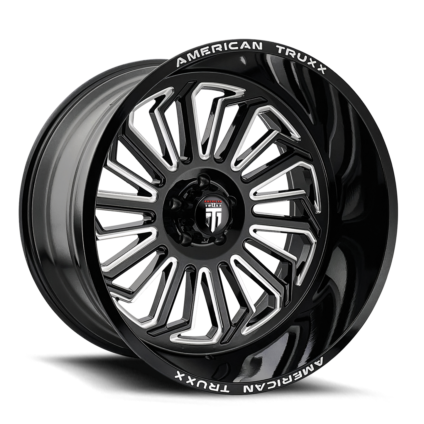 Butcher AT1916 Gloss Black Milled 22X12 Off Road Wheels American Truxx