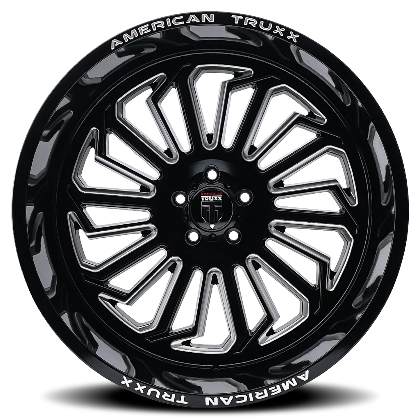 Butcher AT1916 Gloss Black Milled 22X12 Off Road Wheels American Truxx