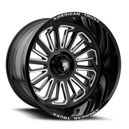 Butcher AT1916 Gloss Black Milled 20X12 Off Road Wheels American Truxx