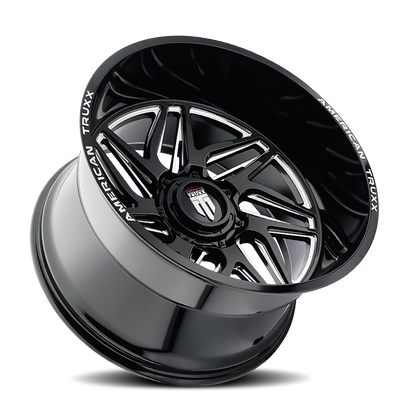 Goliath AT1917 Gloss Black Milled 24X14 Off Road Wheels American Truxx