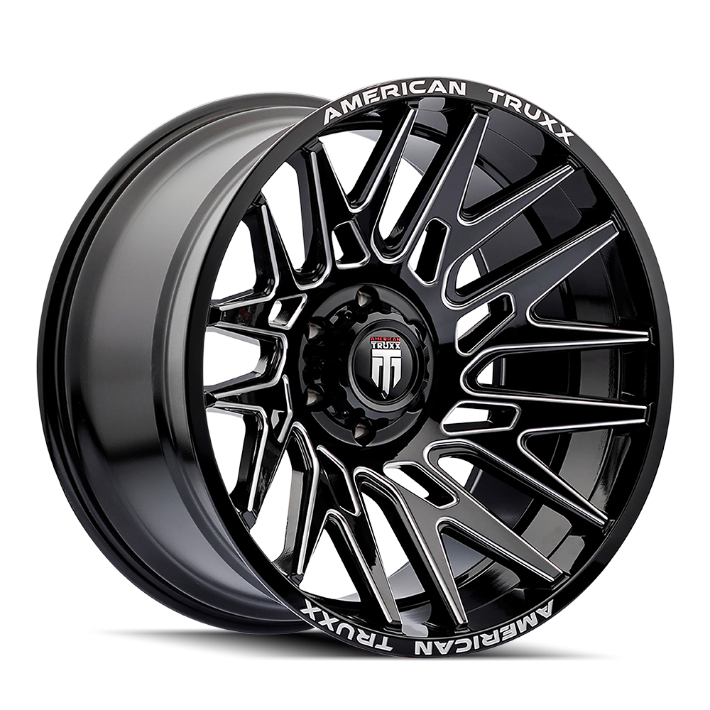 Evolution AT1919 Gloss Black Milled 22X12 Off Road Wheels AT