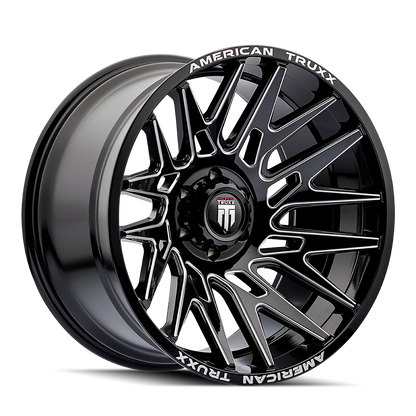 Evolution AT1919 Gloss Black Milled 22X12 Off Road Wheels AT