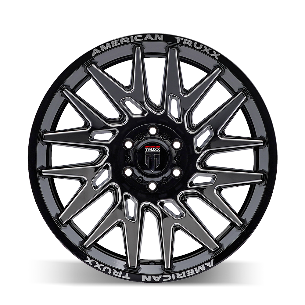 Evolution AT1919 Gloss Black Milled 22X12 Off Road Wheels AT