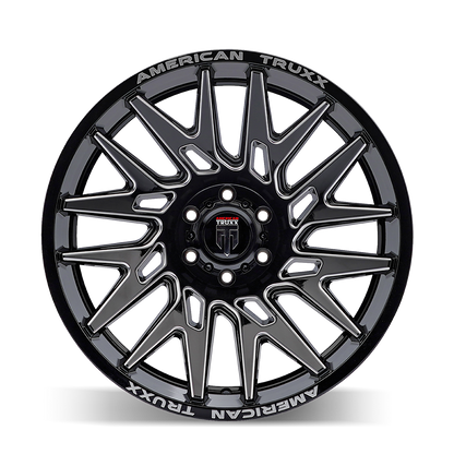 Evolution AT1919 Gloss Black Milled 22X12 Off Road Wheels AT