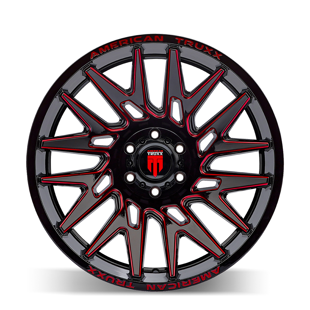 Evolution AT1919 Gloss Black Prizm Red 22X12 Off Road Wheels AT