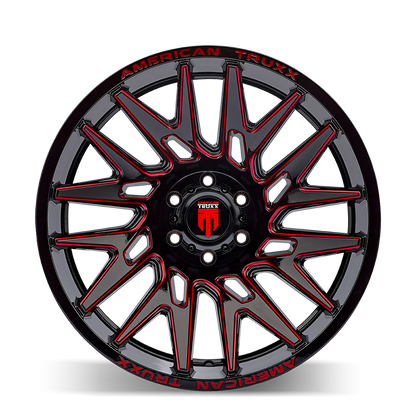 Evolution AT1919 Gloss Black Prizm Red 22X12 Off Road Wheels AT