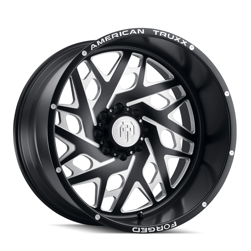 Forged Aries ATF1909 Matte Black Milled 22X12 Off Road Wheels American Truxx Forged