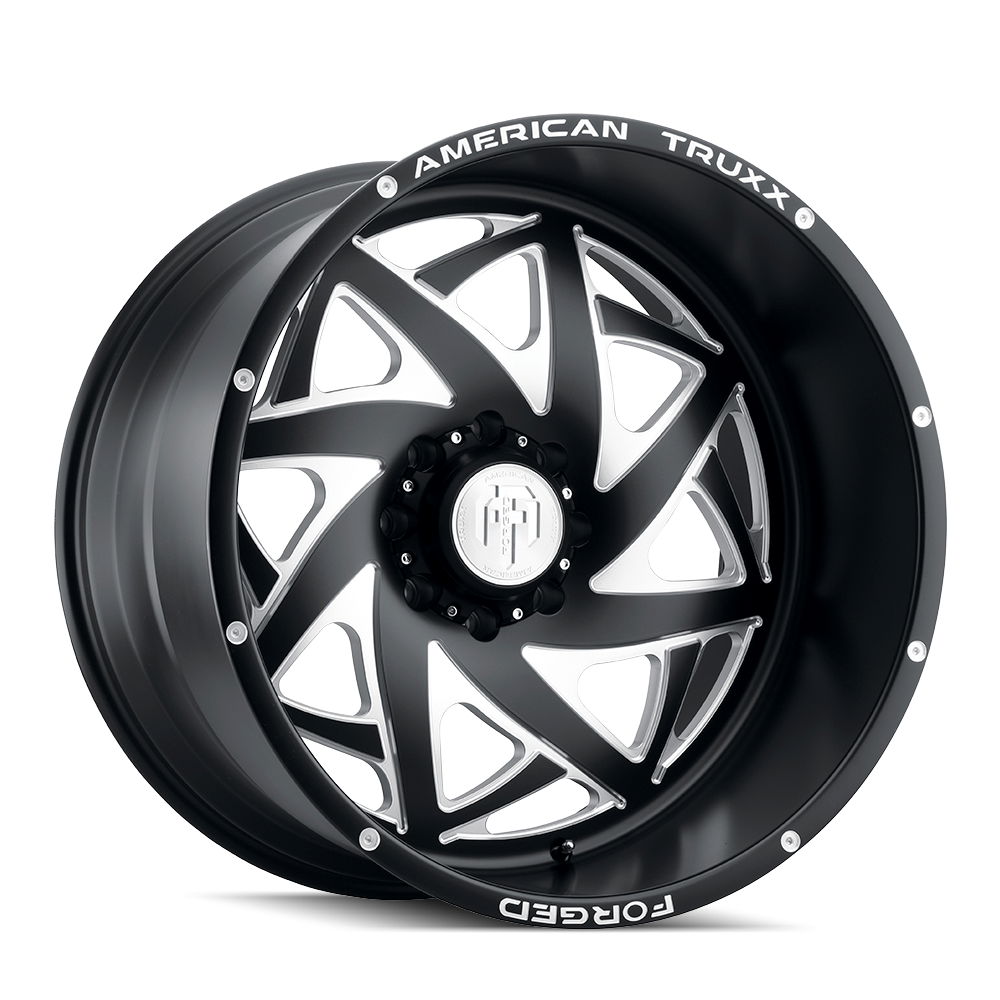 Forged Kronos ATF1910 Matte Black Milled 24X14 Off Road Wheels American Truxx Forged