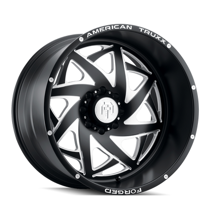 Forged Kronos ATF1910 Twisted Black Milled 24X14 6-139.7 -76MM 106.1MM Off Road Wheels American Truxx Forged
