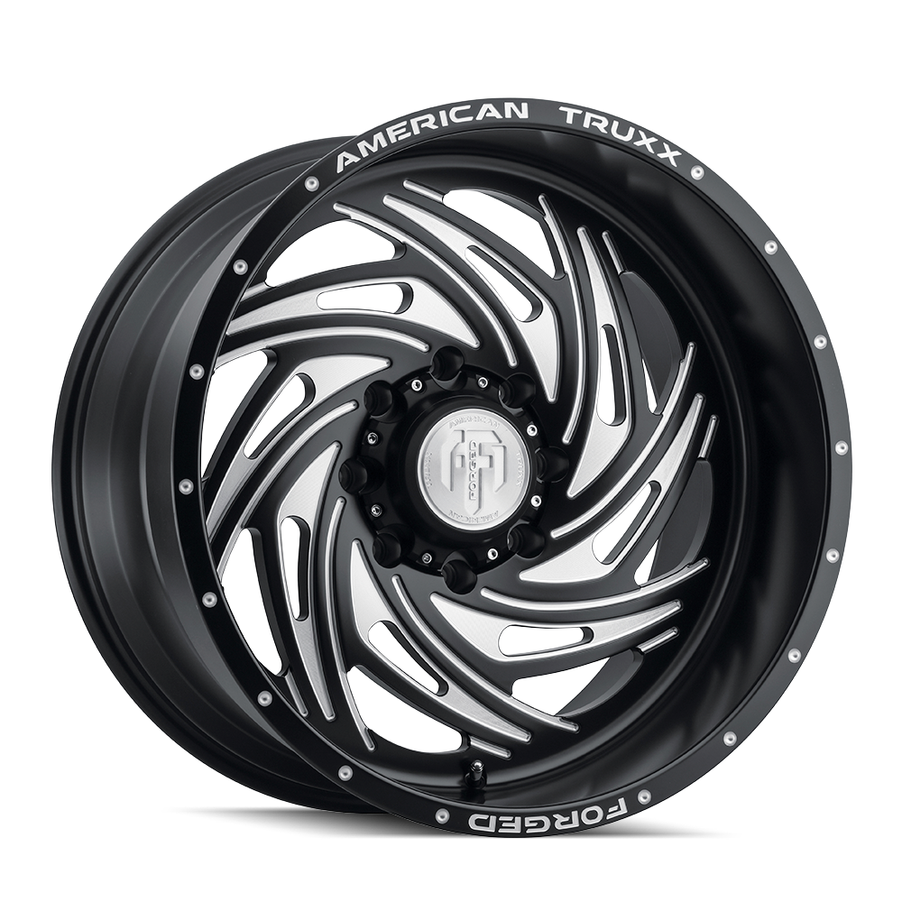 Twisted Forged Twisted ATF1911 Matte Black Milled 22X12 Off Road Wheels American Truxx Forged