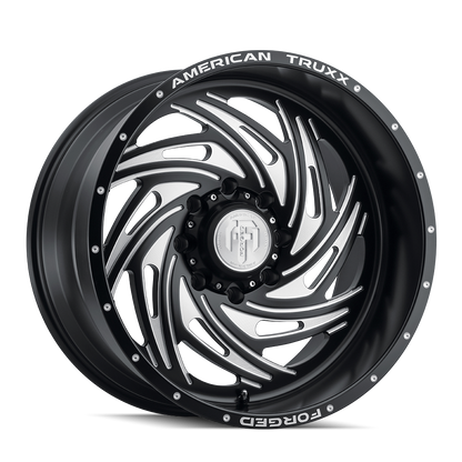Twisted Forged Twisted ATF1911 Matte Black Milled 22X12 Off Road Wheels American Truxx Forged