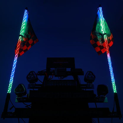 (2pcs/set) 3FT/4FT LED RGB Whip Lights with Turn Signal & Brake Light, Bluetooth APP/ Remote Control