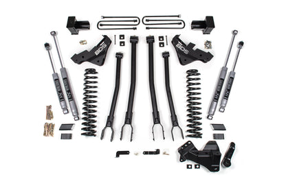 20-22 Ford F-450 4WD 4 Inch 4-Link Suspension Lift Kit, 3.5 Inch Rear, Block - Fox 2.5 Performance Elite Series Shocks Front and Rear BDS Suspension