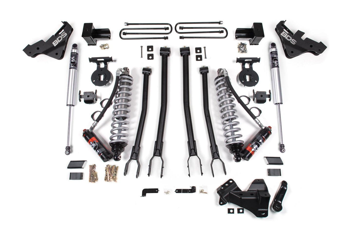 20-22 Ford F-450 4WD 4 Inch 4-Link Suspension Lift Kit, 3.5 Inch Rear, Block - Fox 2.5 Performance Elite Series C/O Front, Fox 2.5 IFP Performance Series Rear BDS Suspension