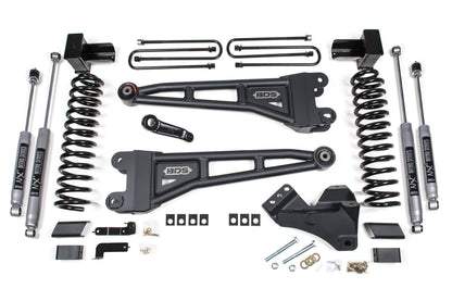 20-22 Ford F-450 4WD 4 Inch Radius Arm Suspension Lift Kit, 3.5 Inch Rear, Block - Fox 2.5 Performance Elite Series Shocks Front and Rear BDS Suspension
