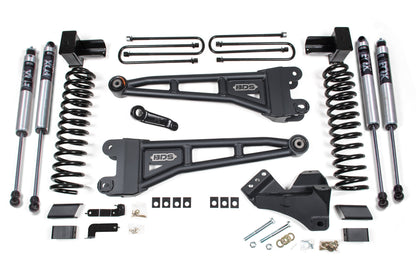 23-25 Ford F-450 4WD 4 Inch Radius Arm Suspension Lift Kit, 3.5 Inch Rear, Block - NX2 Nitro Series Shocks Front and Rear BDS Suspension