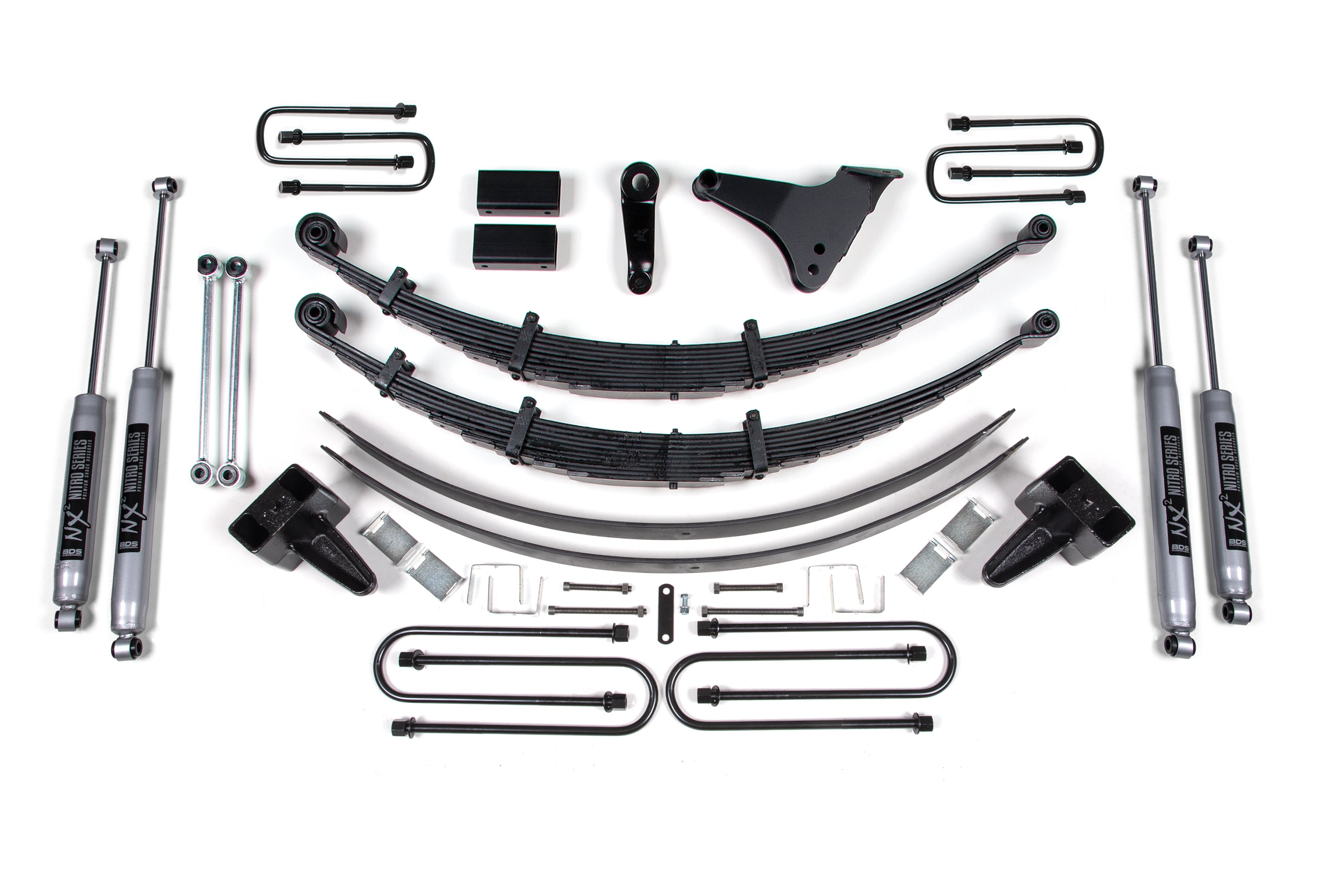 6 Inch Lift Kit Ford F250/F350 Super Duty 99-04 4WD Square U Bolt Block Kit With Factory Overload BDS Suspension
