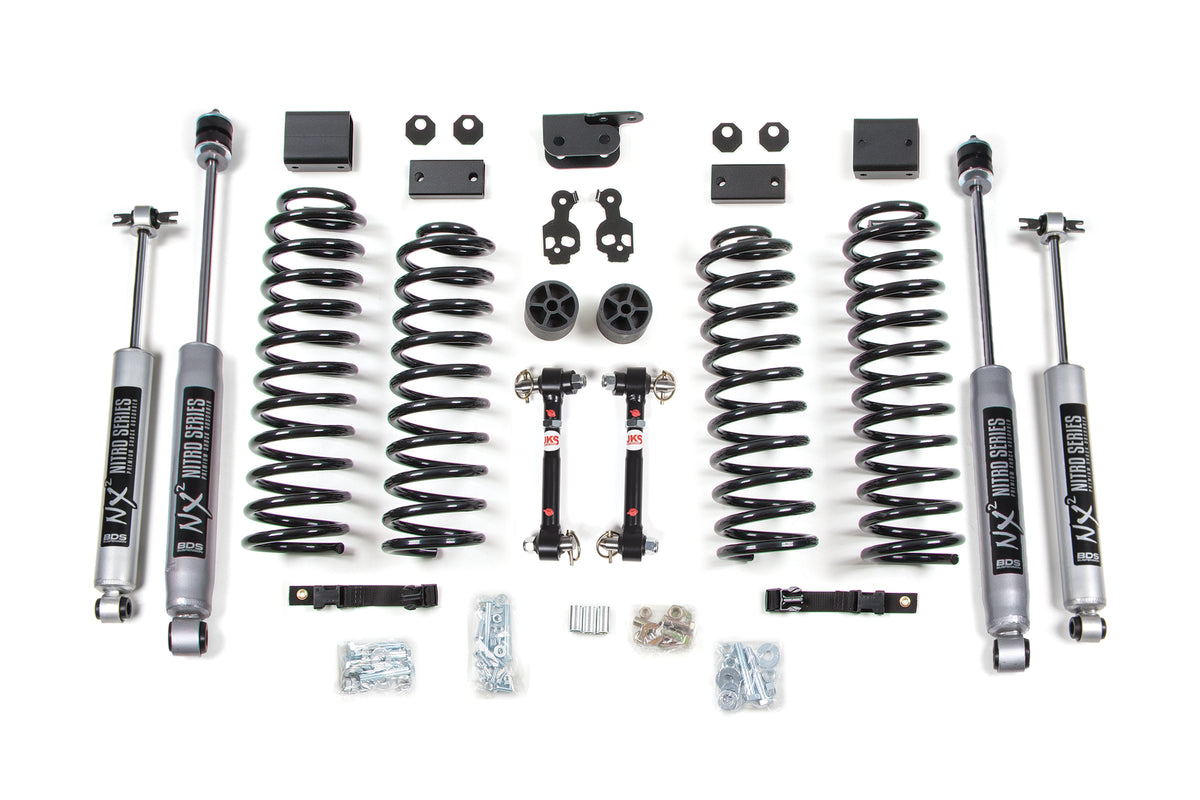3 Inch Lift Kit Jeep Wrangler JK 07-11 4-Door Sway Bar Disconnect BDS Suspension
