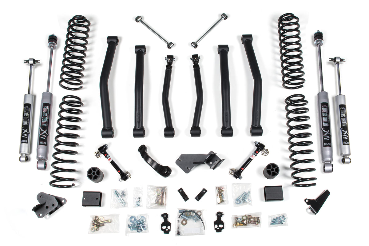 4.5 Inch Lift Kit Jeep Wrangler JK 07-11 4-Door Sway Bar Disconnects BDS Suspension