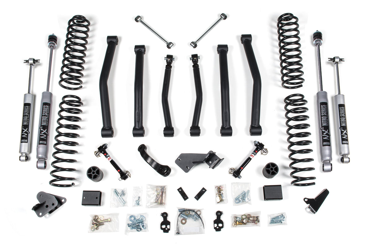 4.5 Inch Lift Kit Jeep Wrangler JK 07-11 4-Door Sway Bar Disconnects BDS Suspension