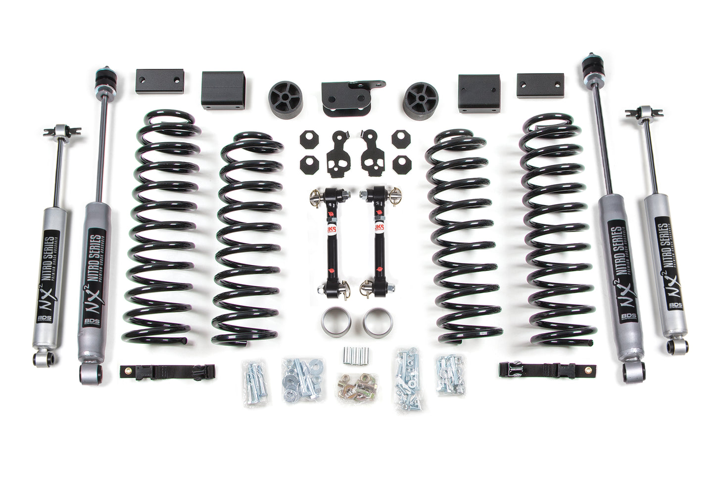 3 Inch Lift Kit Jeep Wrangler JK 12-18 2-Door Fixed Sway Bar Link BDS Suspension