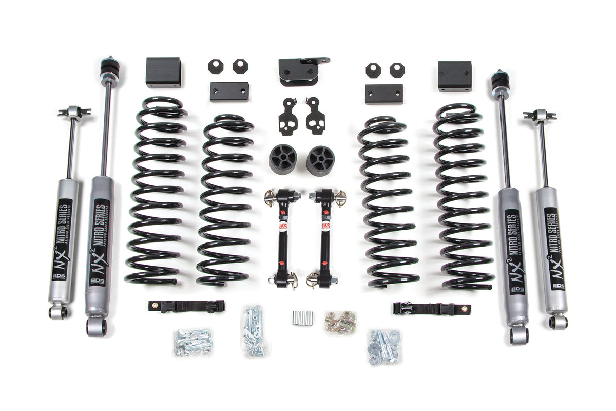 3 Inch Lift Kit Jeep Wrangler JK 07-11 2-Door Sway Bar Disconnects BDS Suspension