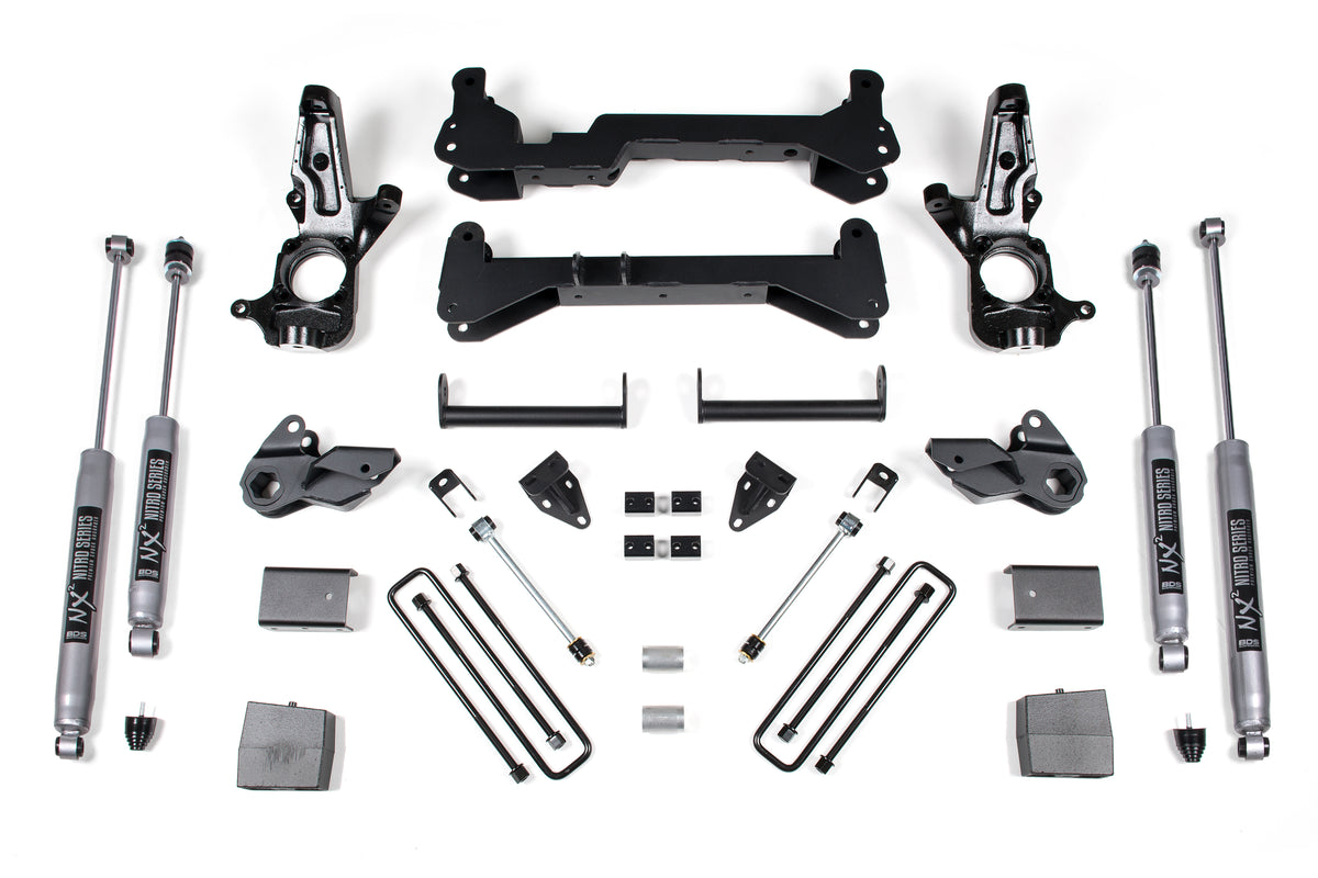 7 Inch Lift Kit Silverado/Sierra 2500HD 01-10 2WD Carrier Below Crossmember BDS Suspension