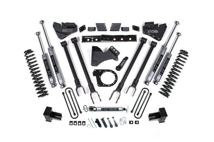 6 Inch Lift Kit 4-Link Conversion Ford F250/F350 Super Duty 17-19 4WD Diesel 5 Inch Block 2/2 Leaf Main BDS Suspension