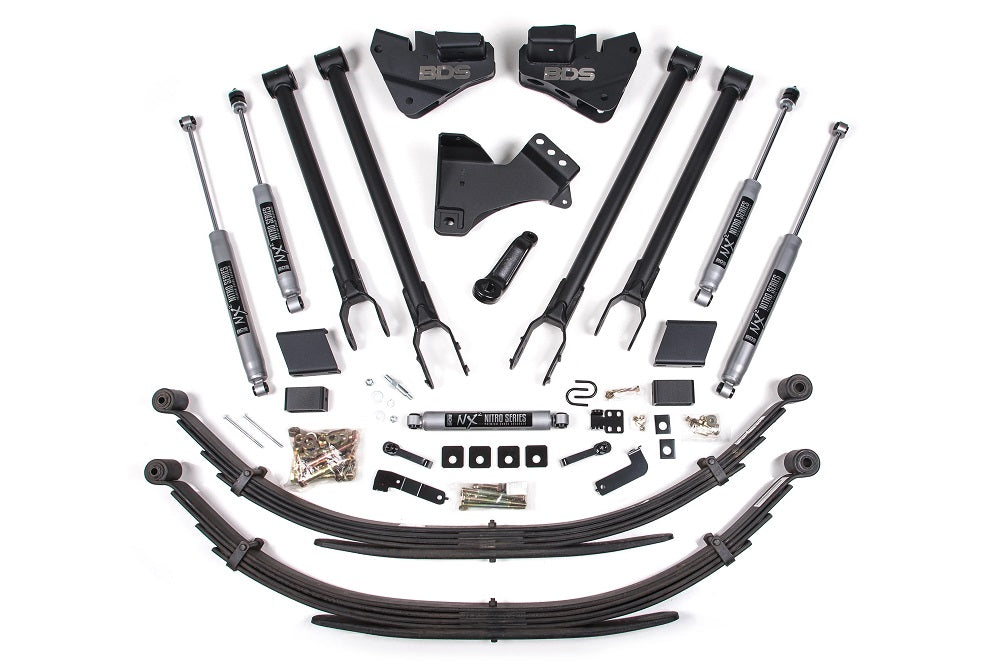 5 Inch Lift Kit w/ 4-Link Ford F250/F350 Super Duty 20-22 4WD Diesel Leaf Springs BDS Suspension