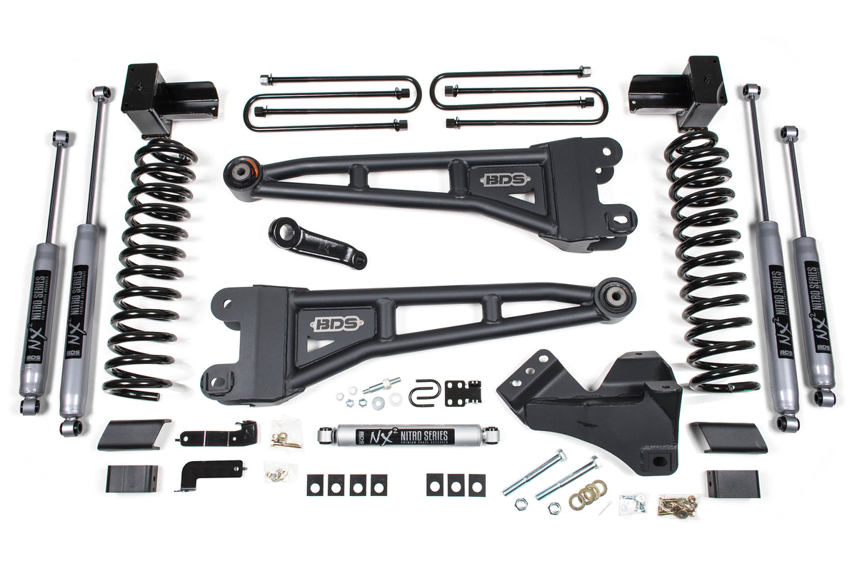 4 Inch Lift Kit w/ Radius Arm Ford F350 Super Duty DRW 17-19 4WD Diesel BDS Suspension