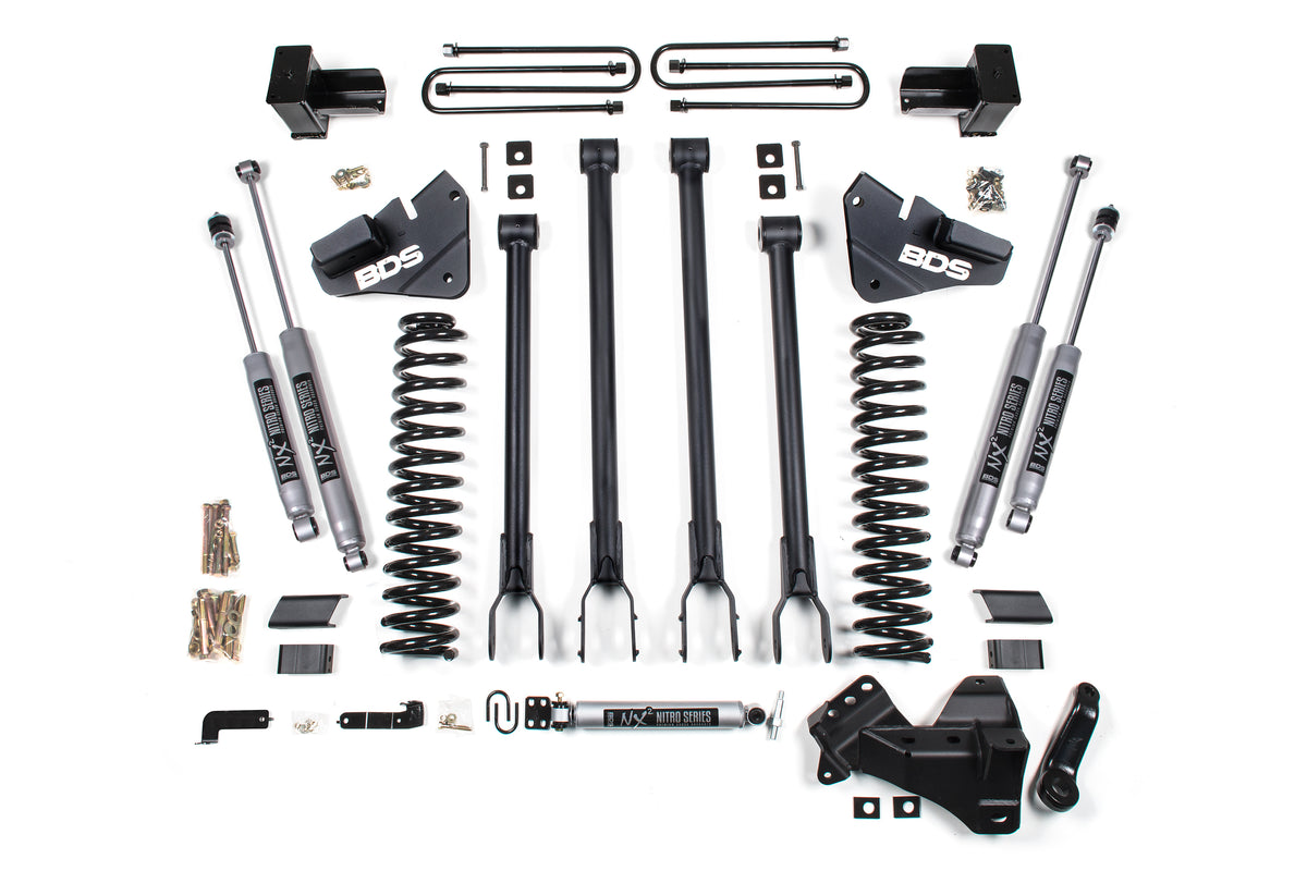 4 Inch Lift Kit w/ 4-Link Ford F350 Super Duty DRW 17-19 4WD Diesel BDS Suspension