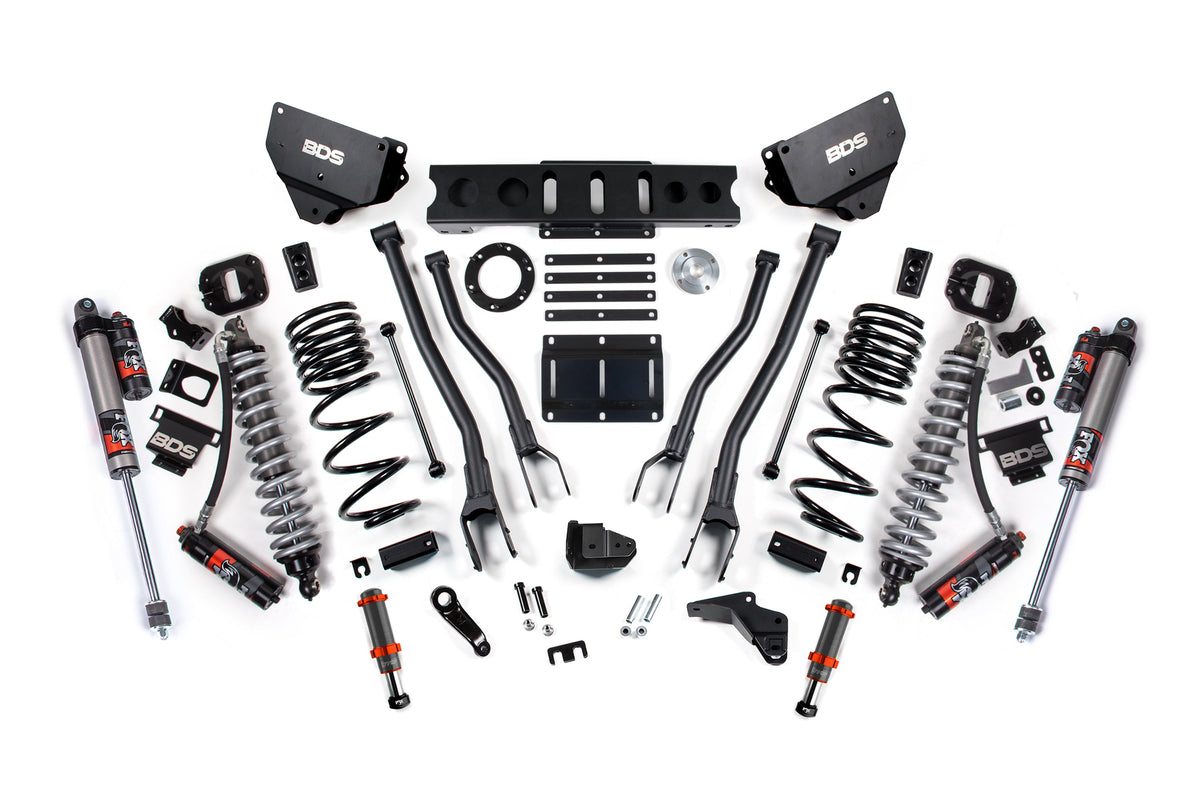 14-18 Ram 2500 4WD 4 Inch 4-Link Suspension Lift Kit, 2.5 Inch Rear, Coil Spring, Diesel - Fox 2.5 Performance Elite Series C/O Front, FOX 2.0 Front Bump, Fox 2.5 Performance Elite Series Rear BDS Suspension