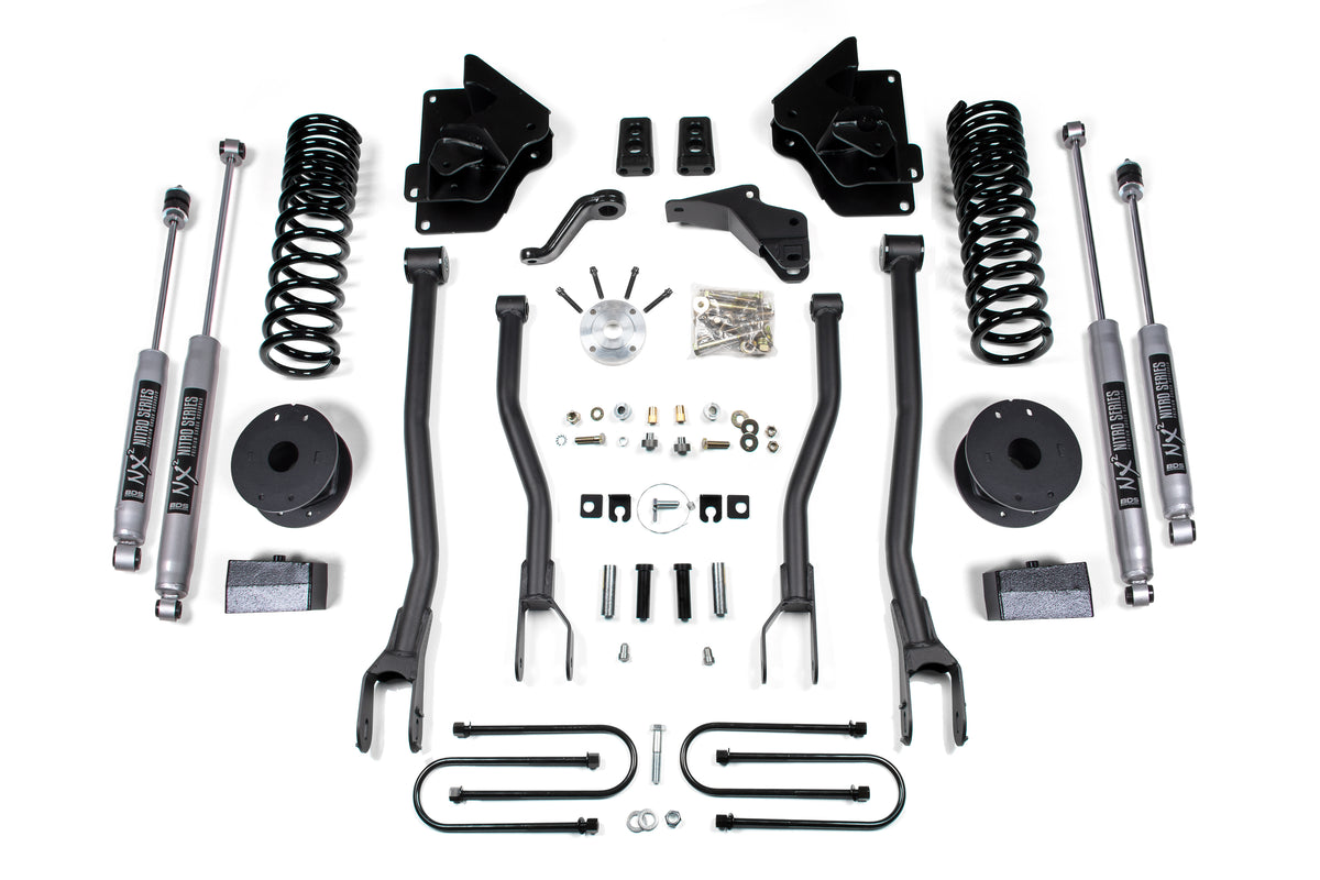 4 Inch Lift Kit w/ 4-Link Ram 3500 w/ Rear Air Ride 13-18 4WD Diesel BDS Suspension