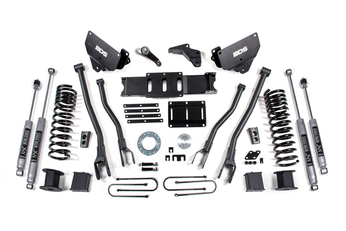 5.5 Inch Lift Kit w/ 4-Link Ram 3500 w/ Rear Air Ride 13-18 4WD Gas BDS Suspension