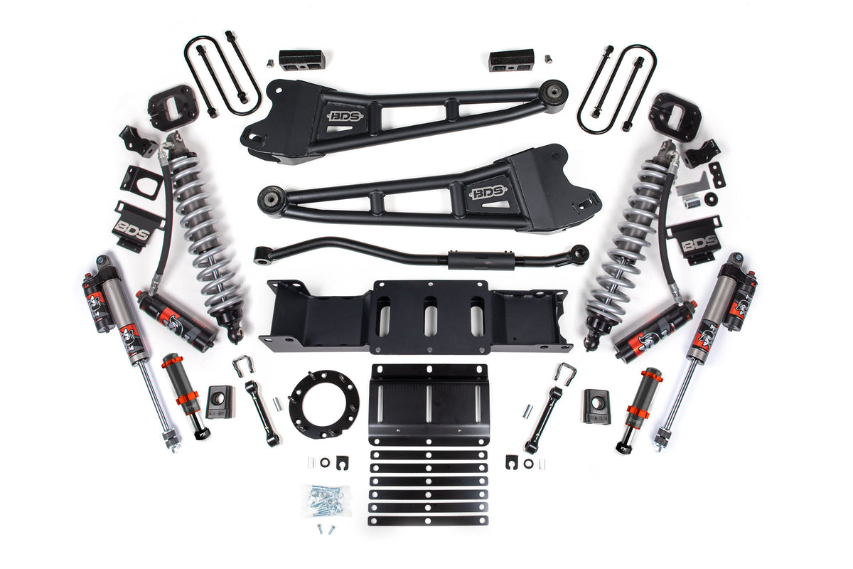 19-24 Ram 3500 4WD 3 Inch Radius Arm Suspension Lift Kit, 2 Inch Rear, Block w/Overload, 6 Bolt Diesel - Fox 2.5 Performance Elite Series C/O Front, FOX 2.0 Front Bump, Fox 2.5 Performance Elite Series Rear BDS Suspension