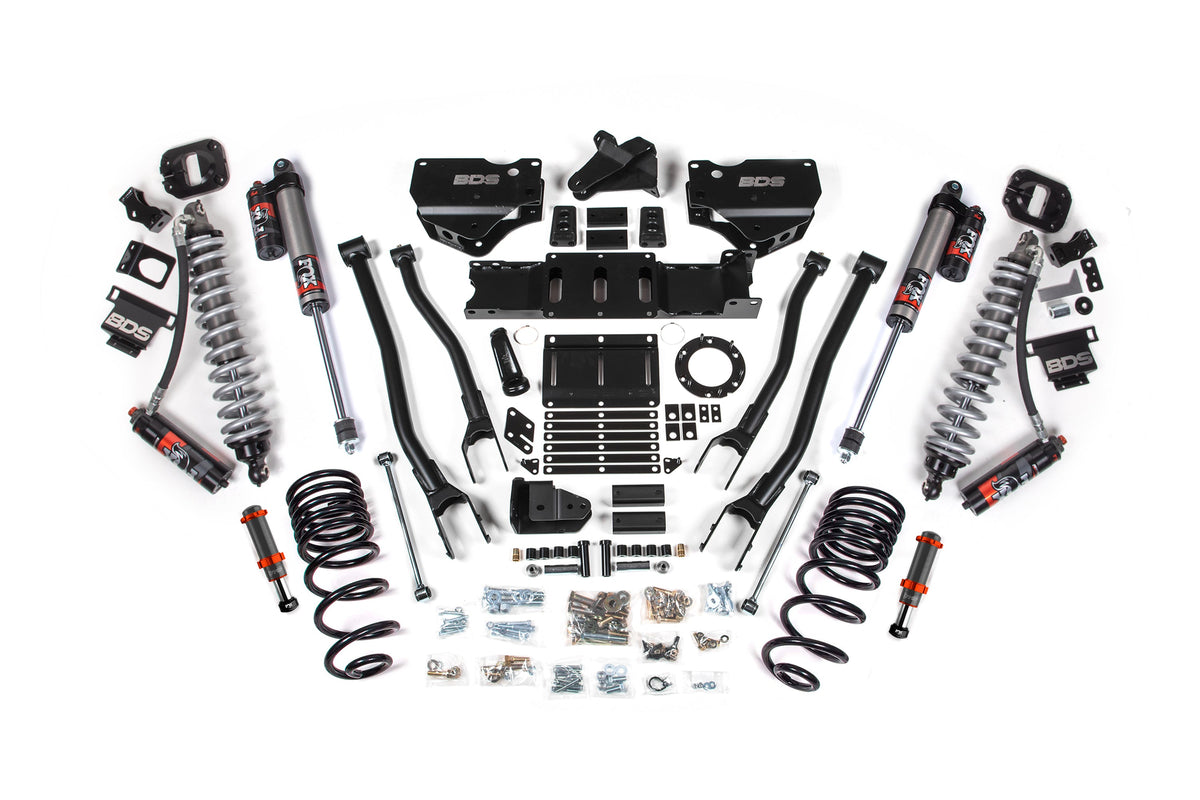 19-24 Ram 2500 4WD 4 Inch 4-Link Suspension Lift Kit, 2.5 Inch Rear, Coil Spring, Diesel - Fox 2.5 Performance Elite Series C/O Front, FOX 2.0 Front Bump, Fox 2.5 Performance Elite Series Rear BDS Suspension