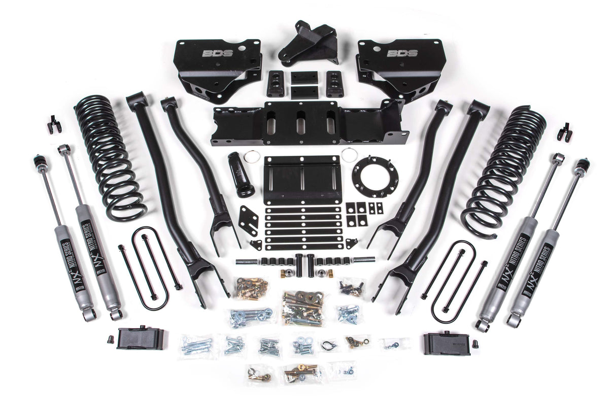4 Inch Lift Kit w/ 4-Link Ram 3500 19-23 4WD Gas Without Factory Rear Overload Leaf BDS Suspension