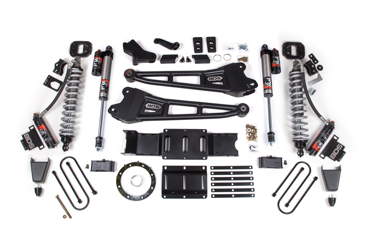 19-24 Ram 3500 4WD 6 Inch Radius Arm Suspension Lift Kit, 5 Inch Rear, Block w/ Overload, 6 Bolt Diesel - Fox 2.5 Performance Elite Series C/O Front, Fox 2.5 Performance Elite Series Rear BDS Suspension