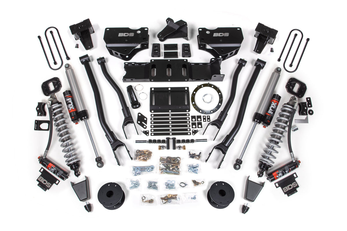19-24 Ram 3500 4WD 6 Inch 4-Link Suspension Lift Kit, 5 Inch Rear, Block w/o Overload, 6 Bolt Diesel - Fox 2.5 Performance Elite Series C/O Front, Fox 2.5 Performance Elite Series Rear BDS Suspension