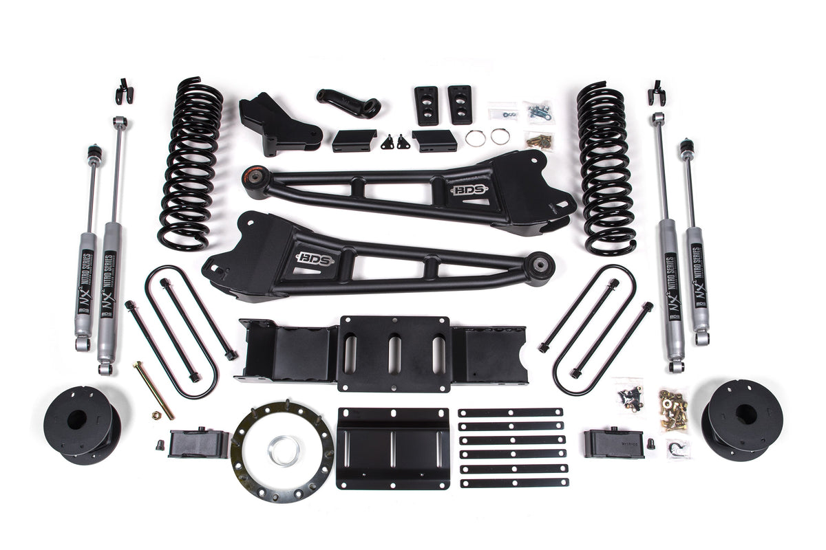 4 Inch Lift Kit w/ Radius Arm Ram 3500 19-23 4WD Gas With Factory Rear Overload Leaf BDS Suspension